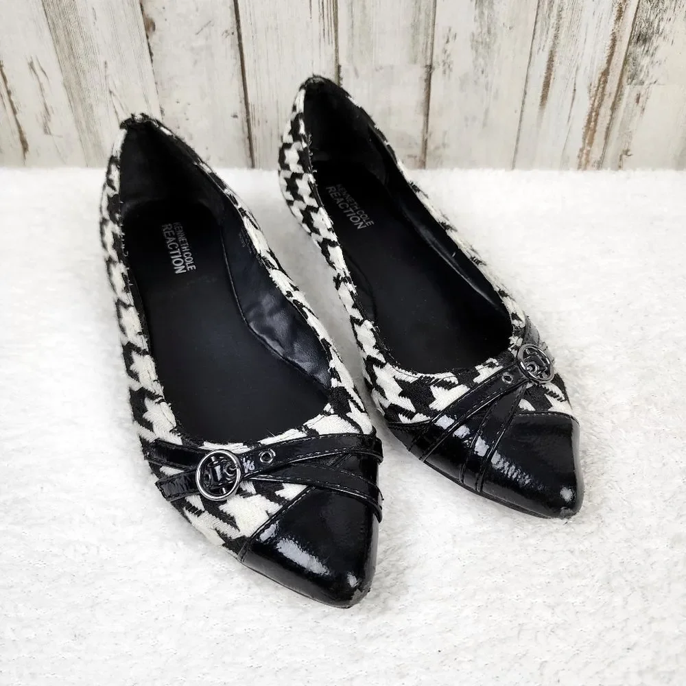 Kenneth Cole Reaction Houndstooth Flats Size 6.5